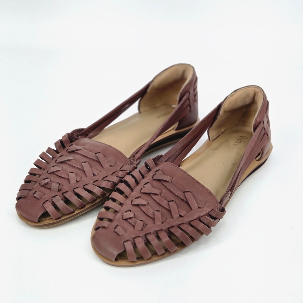 Quince Womens Woven Huarache Sandals Mauve Brown